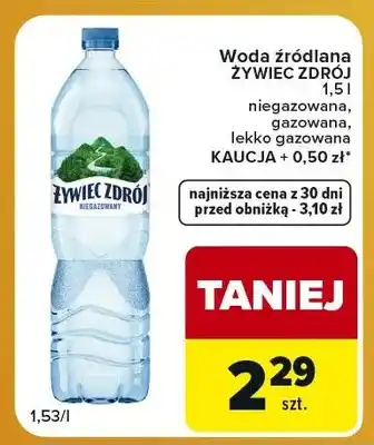Woda źródlana gazowana Żywiec Zdrój lekko