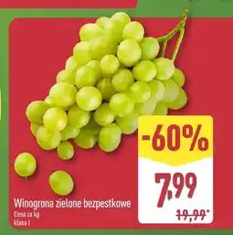 ALDI Winogrona zielone bezpestkowe oferta
