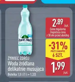 ALDI Woda źródlana gazowana delikatnie musująca Żywiec Zdrój oferta