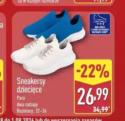 ALDI Sneakersy dziecięce oferta