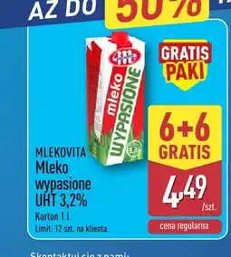 ALDI Mleko UHT wypasione Mlekovita 3,2% oferta
