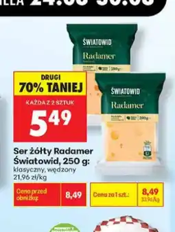 Biedronka Ser żółty Radamer Światowid wędzony oferta