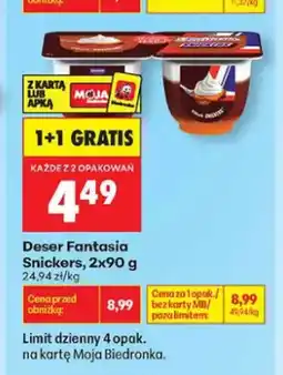 Biedronka Deser Fantasia Snickers 2-pak oferta