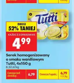 Biedronka Serek homogenizowany o smaku waniliowym Tutti 4-pak oferta