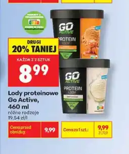 Biedronka Lody proteinowe Go Active słony karmel oferta