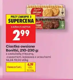 Biedronka Ciastka owsiane z czekoladą mleczną Bonitki oferta