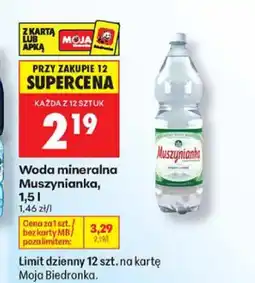 Biedronka Woda mineralna gazowana Muszynianka oferta