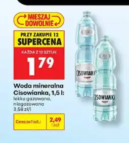 Biedronka Woda mineralna gazowana Cisowianka lekko oferta