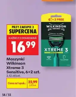 Biedronka Maszynki do golenia Wilkinson Xtreme 3 Sensitive 8-pak oferta