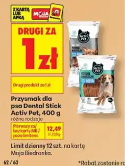 Biedronka Przysmak dla psa Dental Stick Activ Pet Medium oferta