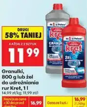 Biedronka Granulki lub żel do udrożniania rur Kret oferta