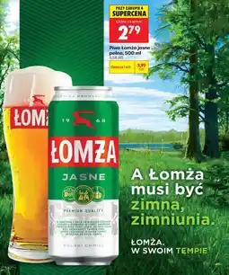 Biedronka Piwo Łomża jasne pełne oferta