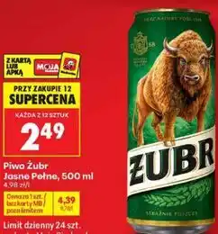 Biedronka Piwo Żubr Jasne Pełne oferta