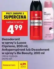 Biedronka Antyperspirant lub Dezodorant w sprayu Be Beauty / Lucca Cipriano oferta