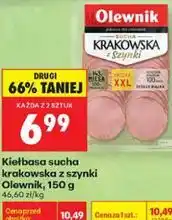 Biedronka Kiełbasa sucha krakowska z szynki Olewnik oferta