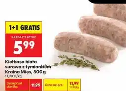 Biedronka Kiełbasa biała surowa z tymiankiem Kraina Mięs oferta