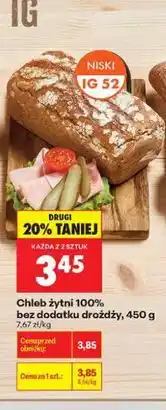 Biedronka Chleb żytni 100% bez dodatku drożdży oferta