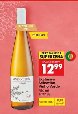 Biedronka Wino białe półwytrawne Exclusive Selection Vinho Verde oferta