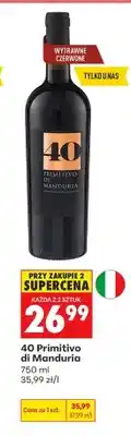 Biedronka Wino czerwone wytrawne 40 Primitivo di Manduria oferta