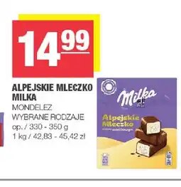 Spar Alpejskie Mleczko Milka oferta