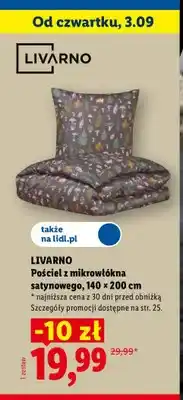 Lidl Pościel z mikrowłókna satynowego LIVARNO 140x200 cm oferta