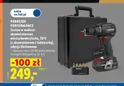 Lidl Zestaw w walizce akumulatorowa wiertarkowkrętarka Parkside Performance oferta