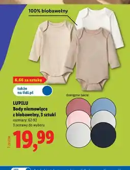 Lidl Body niemowlęce z biobawełny Lupilu 3-pak oferta