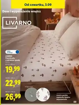 Lidl Prześcieradło z nadrukiem i gumką LIVARNO 90-100x200 cm oferta