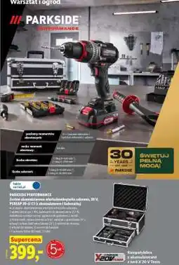 Lidl PARKSIDE PERFORMANCE Zestaw akumulatorowa wiertarko-wkrętarka udarowa, 20 V oferta