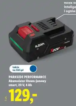 Lidl PARKSIDE PERFORMANCE Akumulator litowo-jonowy smart 20 V, 4 Ah oferta
