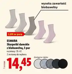Lidl ESMARA Skarpetki damskie z biobawełną, 5 par oferta
