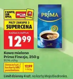 Biedronka KAWA MIELONA PRIMA FINEZJA 250 G oferta