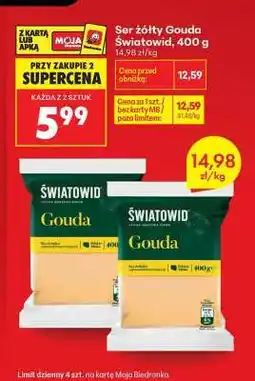 Biedronka Ser żółty Gouda Światowid, 400 g oferta