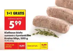 Biedronka Kiełbasa biała surowa z tymiankiem Kraina Mięs, 500 g oferta