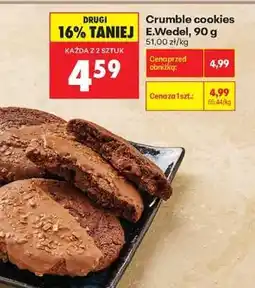 Biedronka Crumble cookies E.Wedel, 90 g oferta