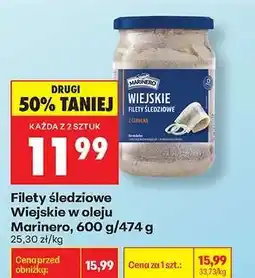 Biedronka Filety śledziowe Wiejskie w oleju Marinero 600 g 474 g oferta