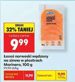 Biedronka Łosoś norweski wędzony na zimno w plastrach Marinero , 100 g oferta