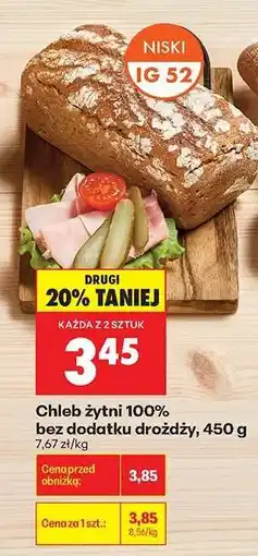 Biedronka Chleb żytni 100 % bez dodatku drożdży 450 g oferta