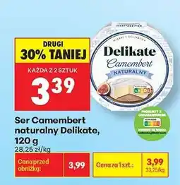 Biedronka Ser Camembert naturalny Delikate, 120 g oferta