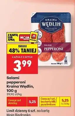 Biedronka Salami pepperoni Kraina Wędlin, 100 g oferta
