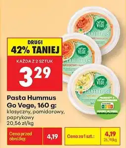 Biedronka Pasta Hummus Go Vege, 160 g oferta