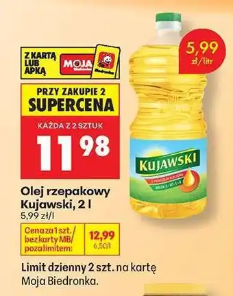 Biedronka Olej rzepakowy Kujawski, 2 l oferta