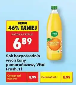 Biedronka Sok bezpośrednio wyciskany pomarańczowy Vital Fresh , 1l oferta