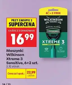 Biedronka Maszynki Wilkinson Xtreme 3 Sensitive, 6+2 szt oferta