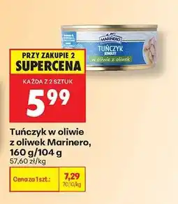 Biedronka Tuńczyk w oliwie z oliwek Marinero, 160 g/104 g oferta