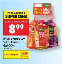 Biedronka Mus owocowy Vital Fresh, 6x100 g oferta