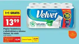Biedronka Papier toaletowy z ekstraktem z aloesu Velvet, 16 rolek oferta