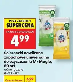 Biedronka Ściereczki nawilżane zapachowe uniwersalne do czyszczenia Mr Magic , 80 szt oferta