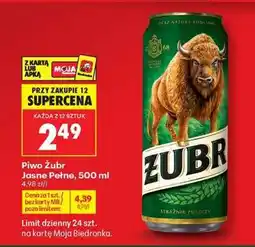Biedronka Piwo Żubr Jasne Pełne, 500 ml oferta