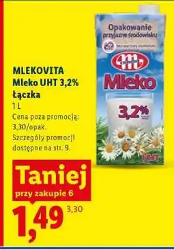 Lidl MLEKOVITA Mleko UHT 3,2% Łączka oferta